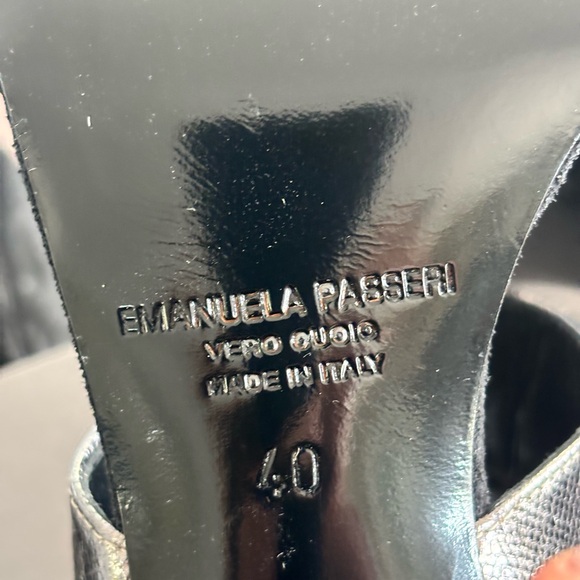 Elegant Silver and Black Tassel Sandals Emanuela Passeri  size 40 EU- NWB box - Picture 4 of 6